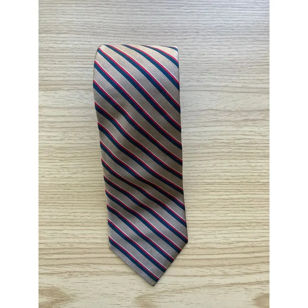 Vintage Jonothan Lake Brown Stripped Silk Tie - Picture 2 of 9
